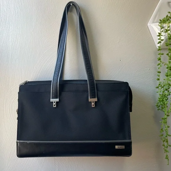 Tumi Black Laptop Bag with Sleek Professional Design - Picture 1 of 16